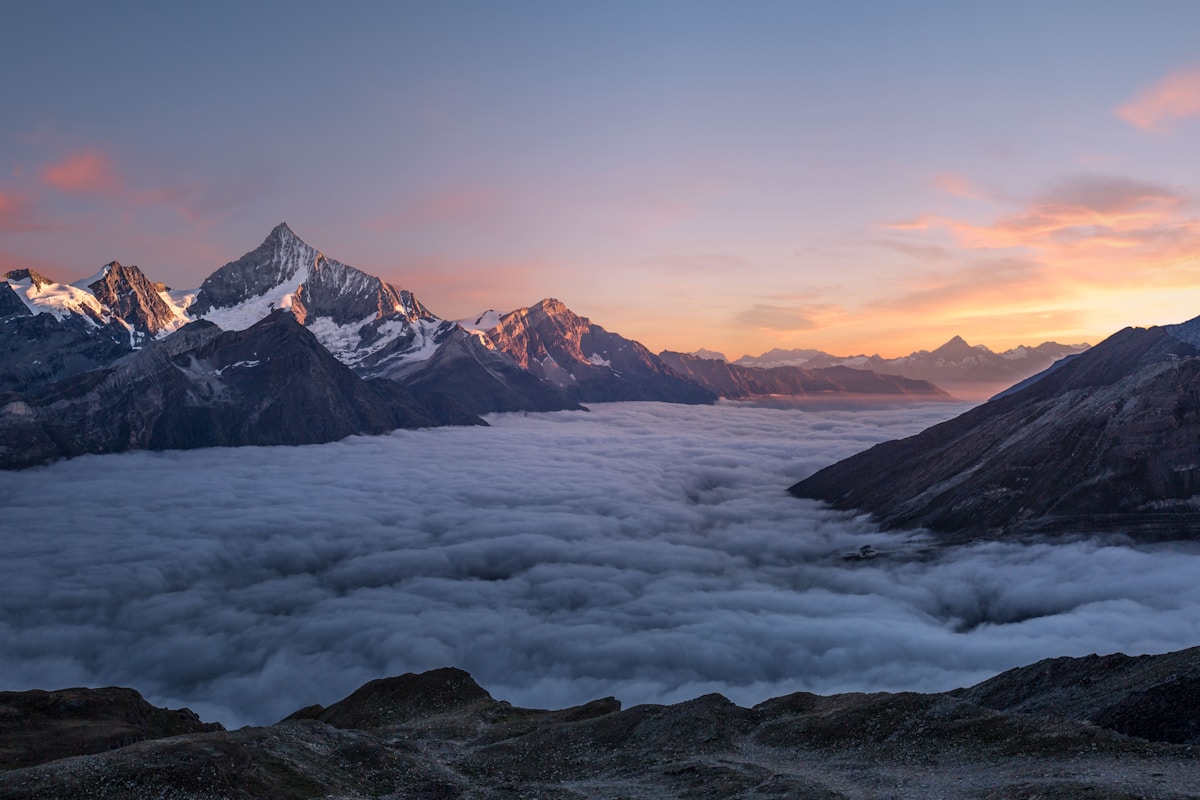 Snow-capped Himalayan peaks at sunrise